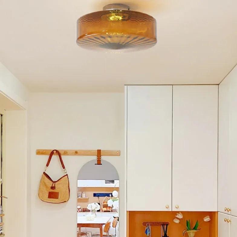 Orange Translucent Glass Vintage Ceiling Light - Clowas