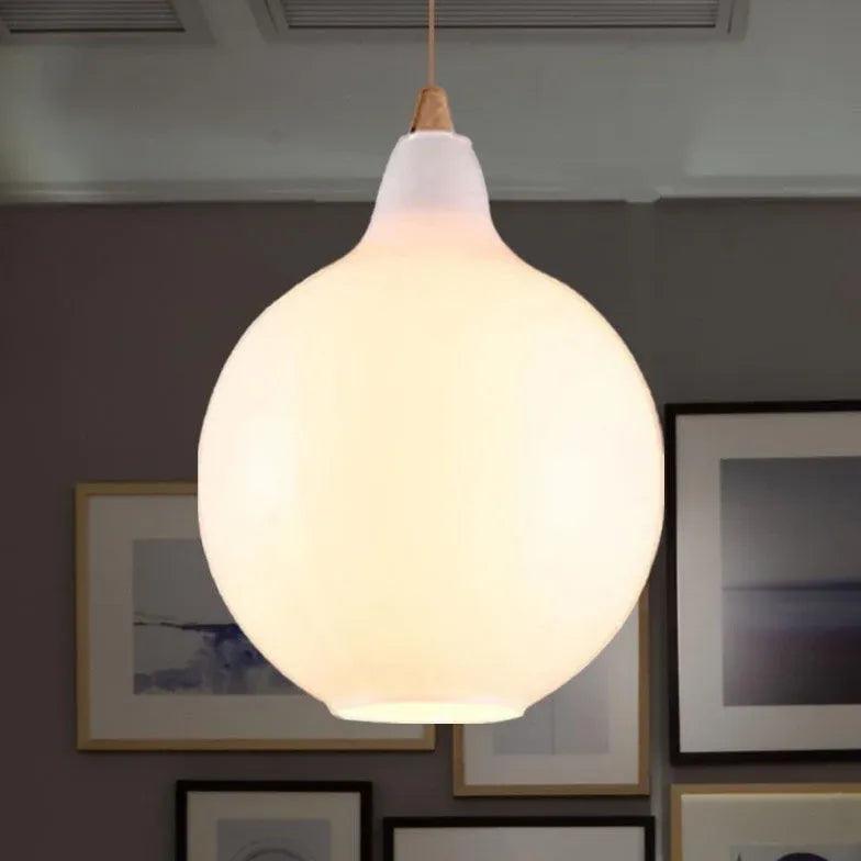 Matte Frosted White Glass Minimalist Pendant Light - Clowas