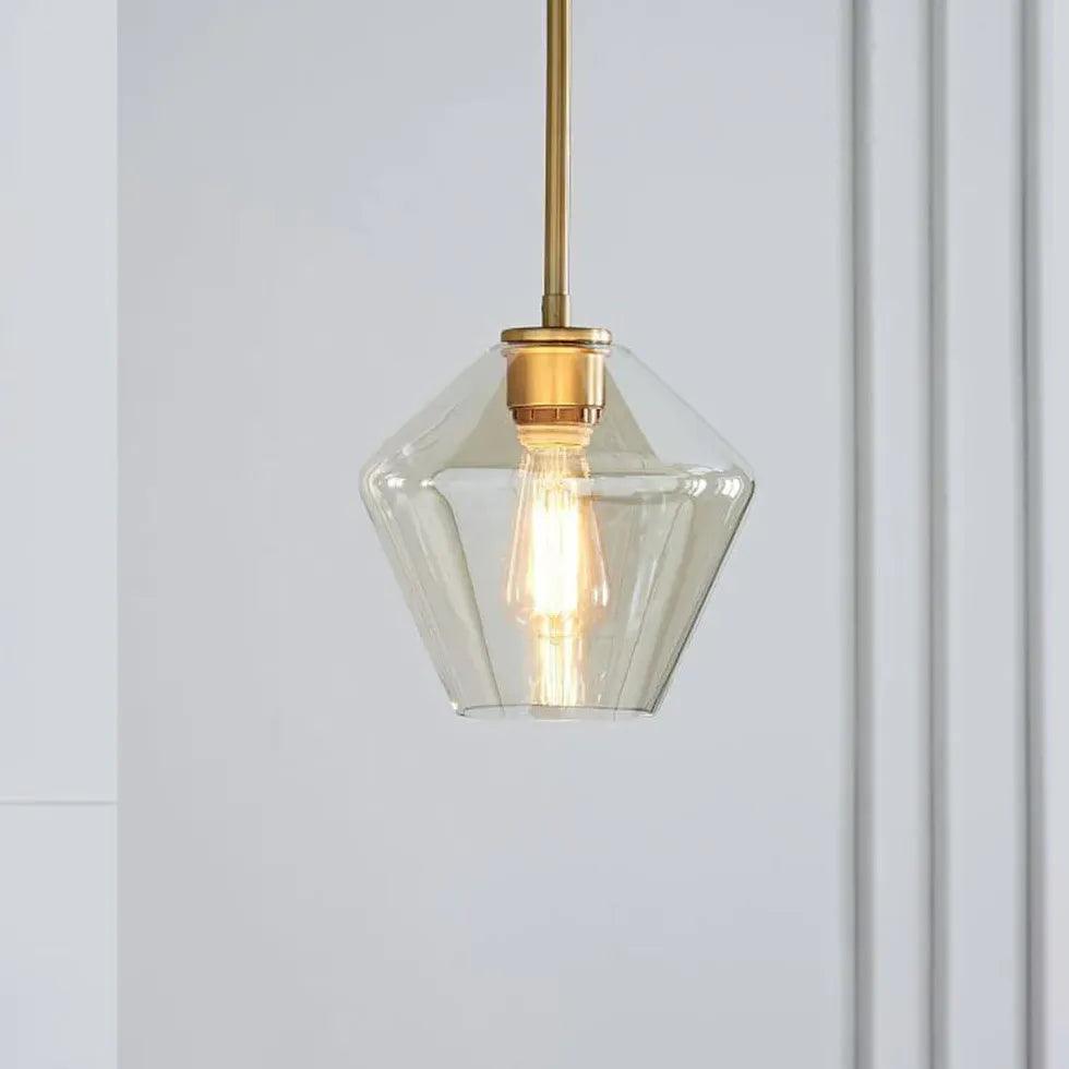 Polygonal Clear Glass Industrial Pendant Light - Clowas