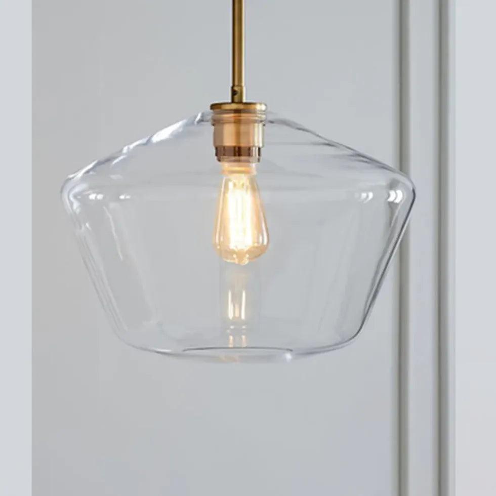 Polygonal Clear Glass Industrial Pendant Light - Clowas