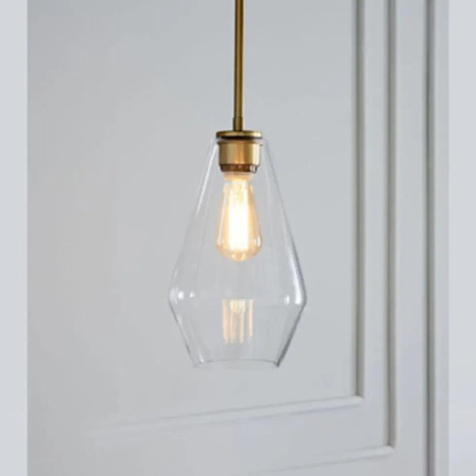 Polygonal Clear Glass Industrial Pendant Light - Clowas