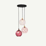 Three-Light Colored Glass Dining Pendant Light - Clowas