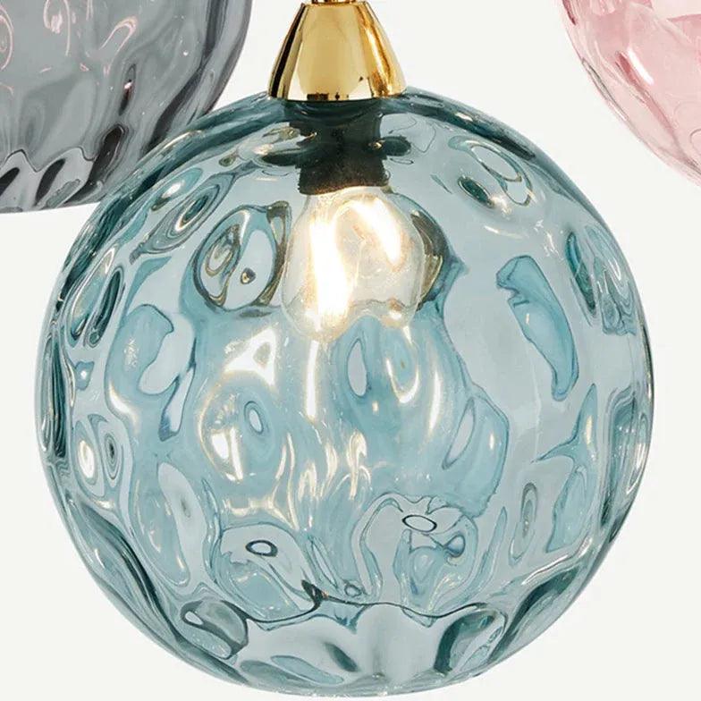 Three-Light Colored Glass Dining Pendant Light - Clowas