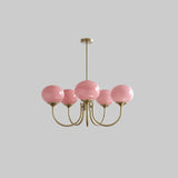 Pink Globe Glass Minimalist Chandelier - Clowas