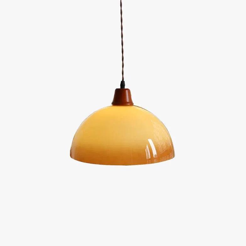 Brown Vintage Half-Sphere Living Room Pendant Light - Clowas