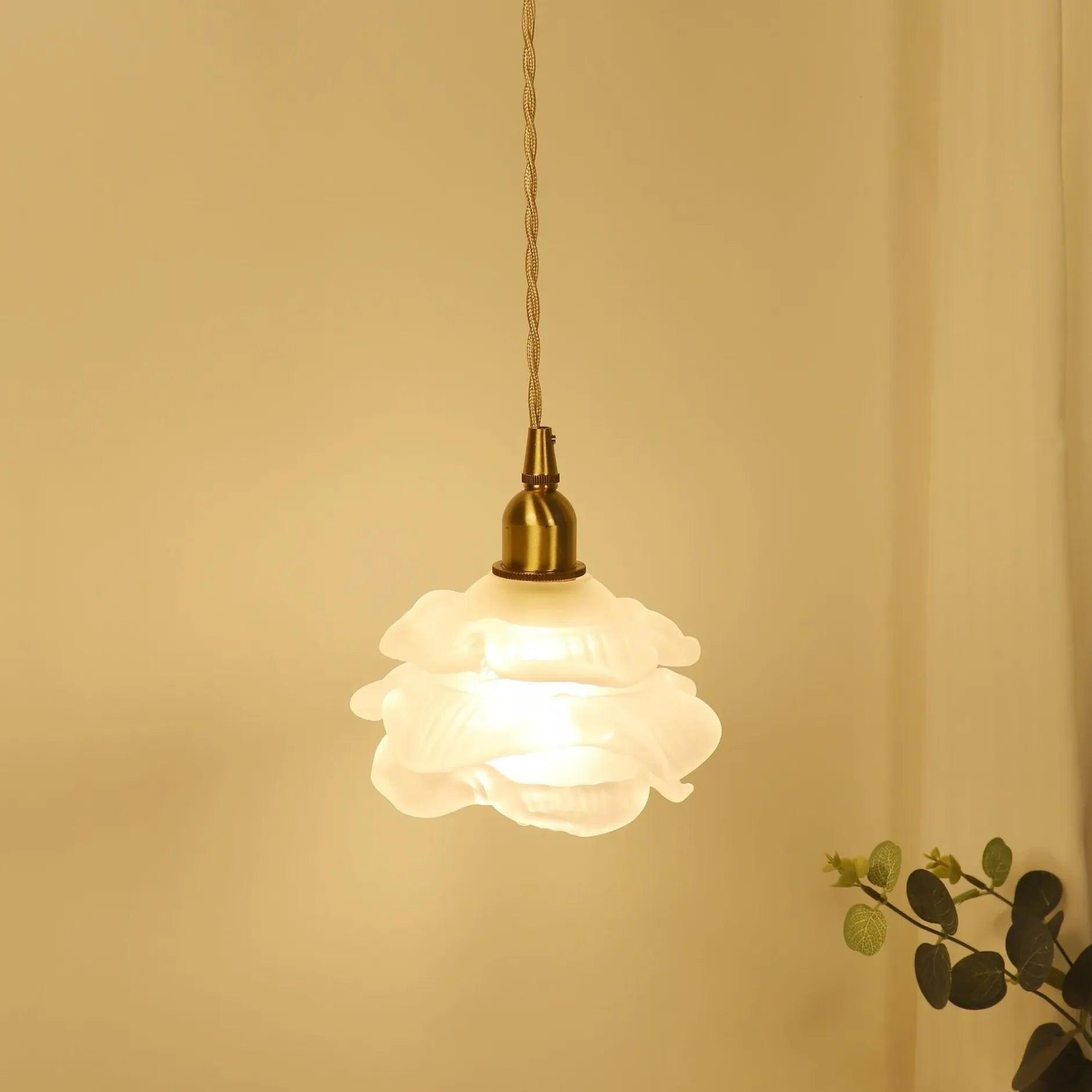 Small Transparent Glass Flower Modern Pendant Light - Clowas