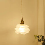 Small Transparent Glass Flower Modern Pendant Light - Clowas