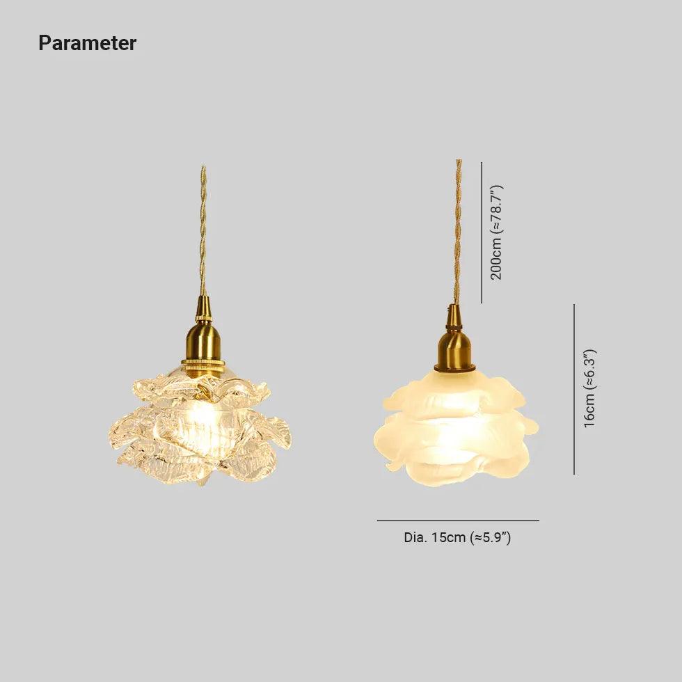 Small Transparent Glass Flower Modern Pendant Light - Clowas