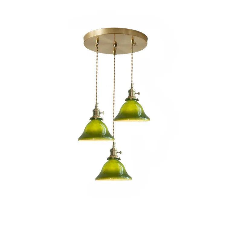 Green Vintage Glass Living Room Pendant Light - Clowas
