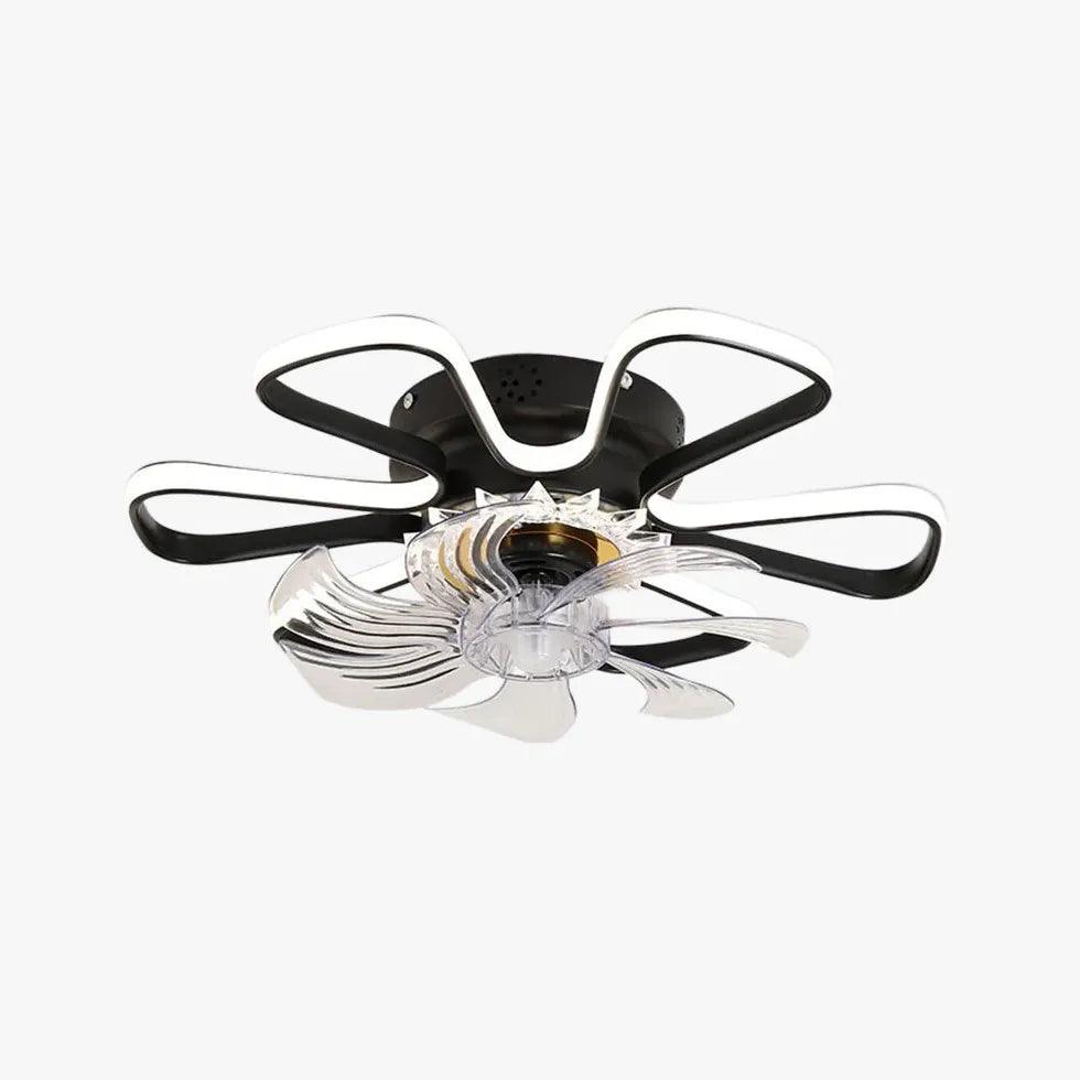 Flower-Shaped Modern LED Fan Pendant Light - Clowas