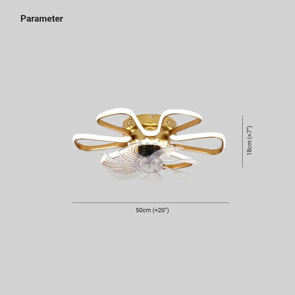 Flower-Shaped Modern LED Fan Pendant Light - Clowas