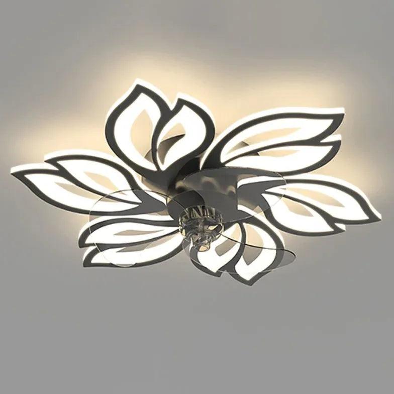 Luxury Flower-Shaped LED Modern Ceiling Fan Light - Clowas