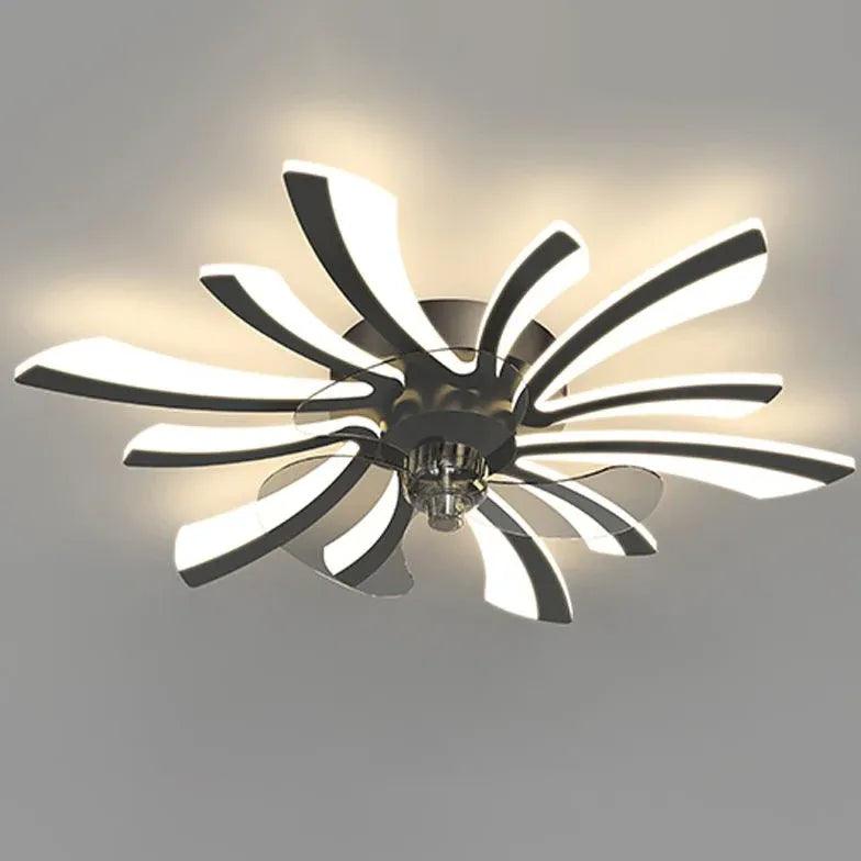 Luxury Flower-Shaped LED Modern Ceiling Fan Light - Clowas