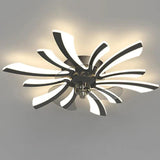 Luxury Flower-Shaped LED Modern Ceiling Fan Light - Clowas
