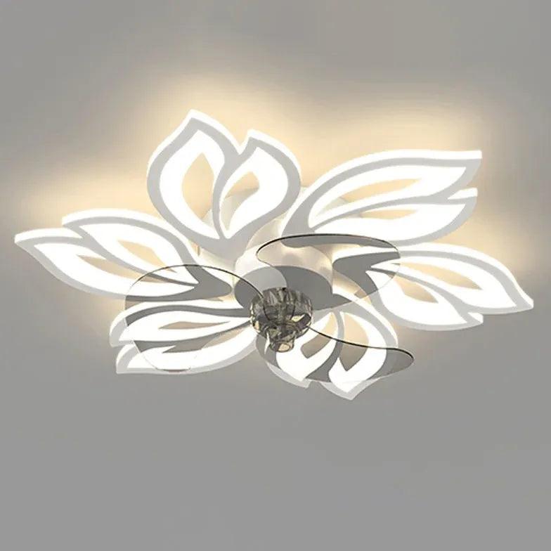 Luxury Flower-Shaped LED Modern Ceiling Fan Light - Clowas