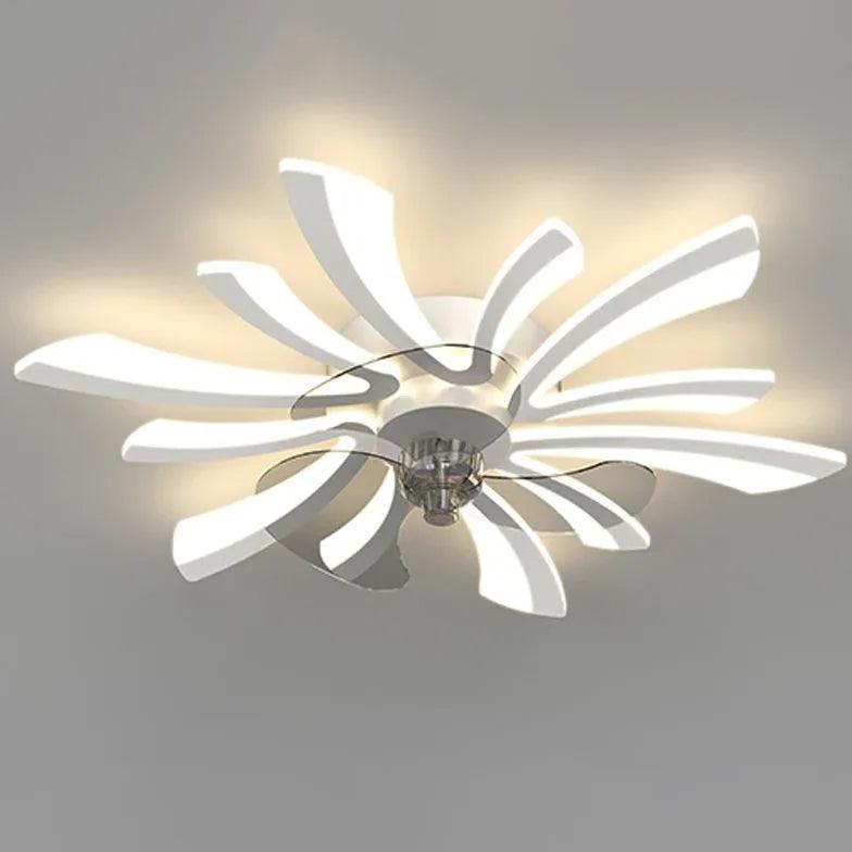 Luxury Flower-Shaped LED Modern Ceiling Fan Light - Clowas