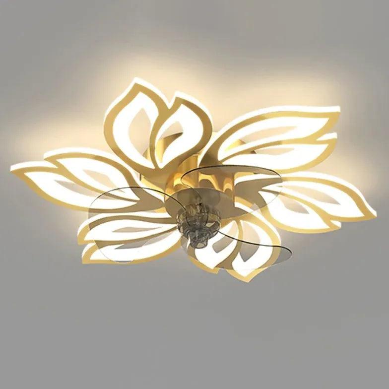 Luxury Flower-Shaped LED Modern Ceiling Fan Light - Clowas