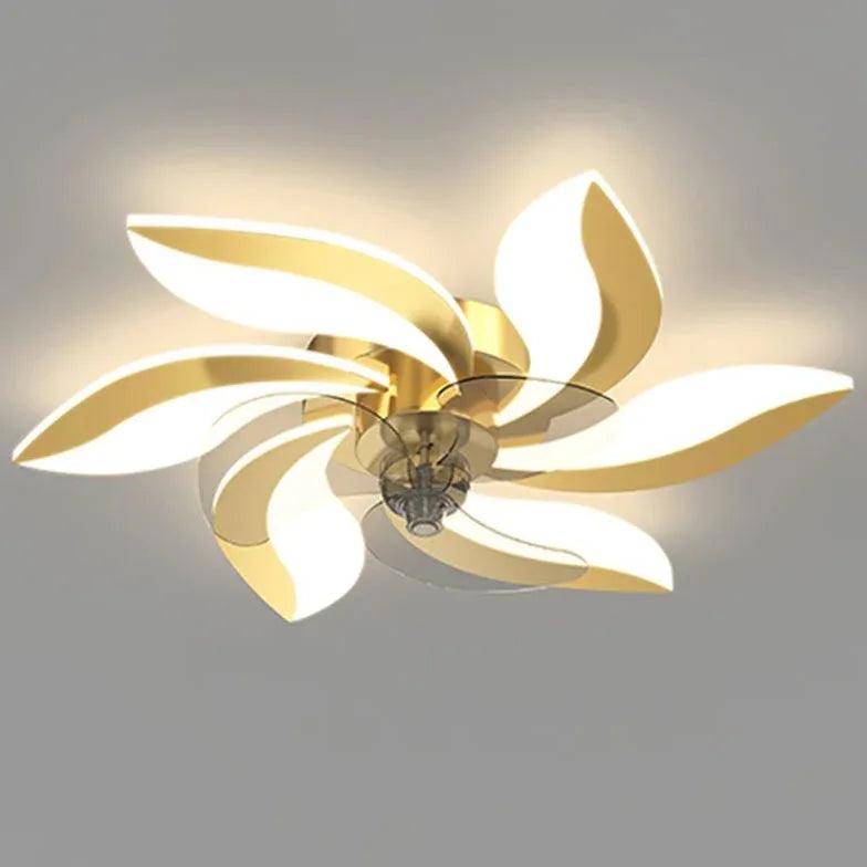 Luxury Flower-Shaped LED Modern Ceiling Fan Light - Clowas