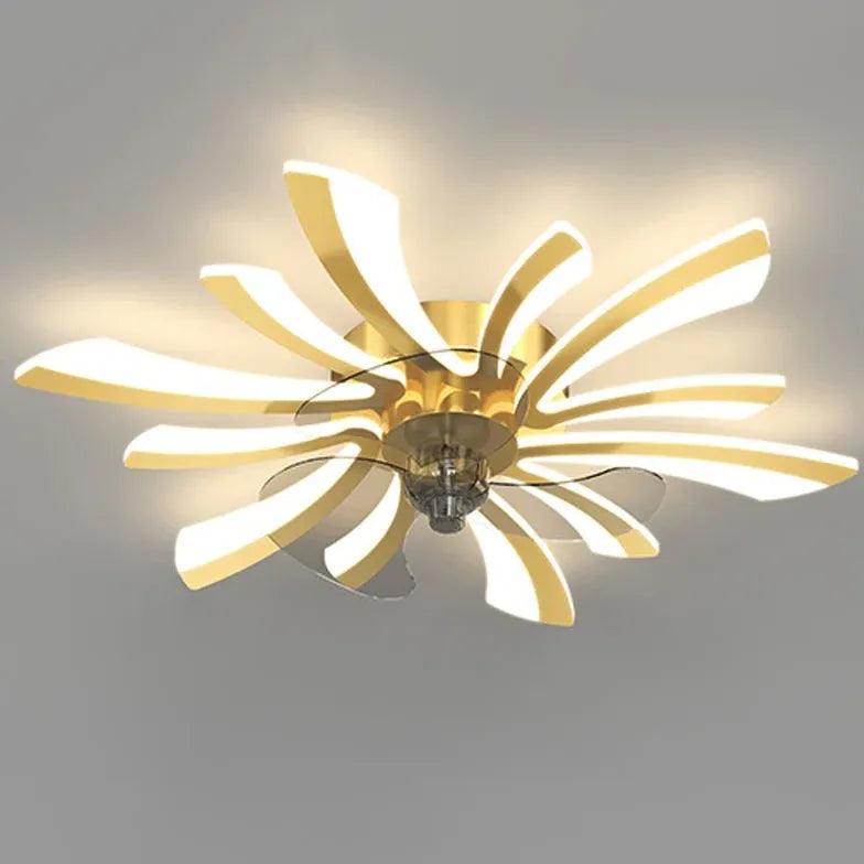 Luxury Flower-Shaped LED Modern Ceiling Fan Light - Clowas