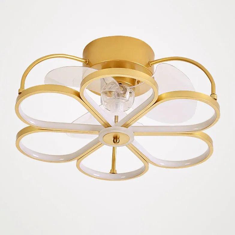 Flower Shaped Gold LED Fan Pendant Light - Clowas