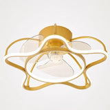 Flower Shaped Gold LED Fan Pendant Light - Clowas