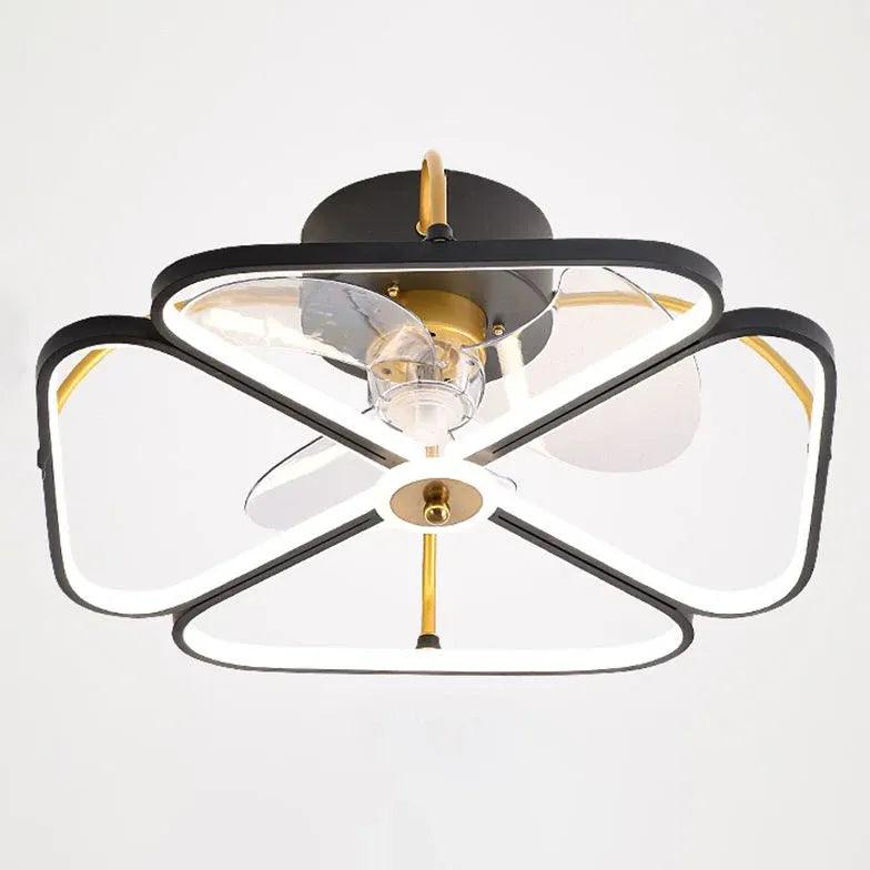 Flower Shaped Gold LED Fan Pendant Light - Clowas