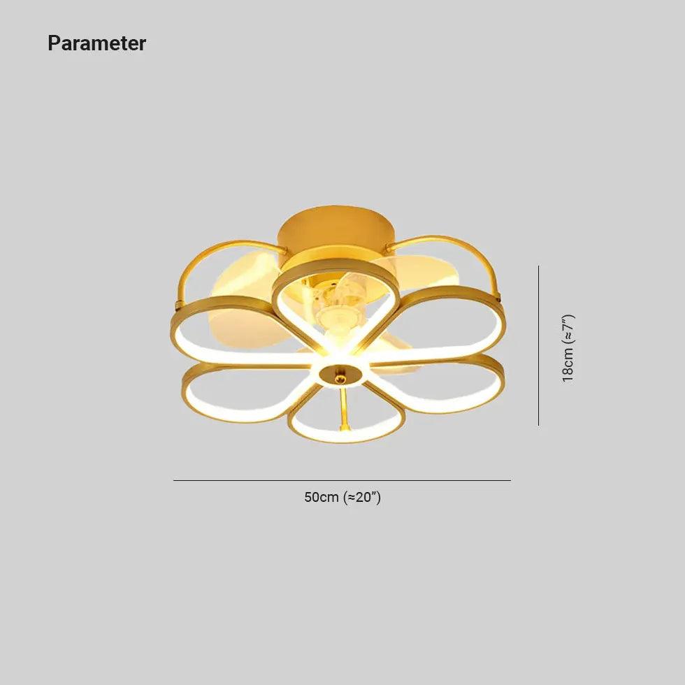 Flower Shaped Gold LED Fan Pendant Light - Clowas