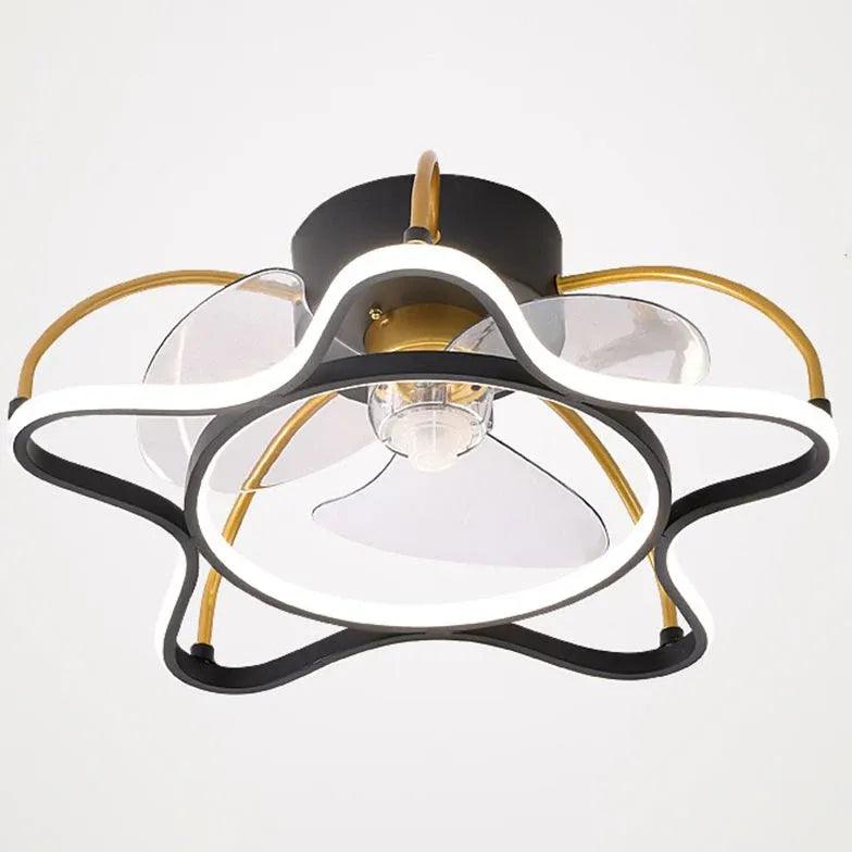 Flower Shaped Gold LED Fan Pendant Light - Clowas