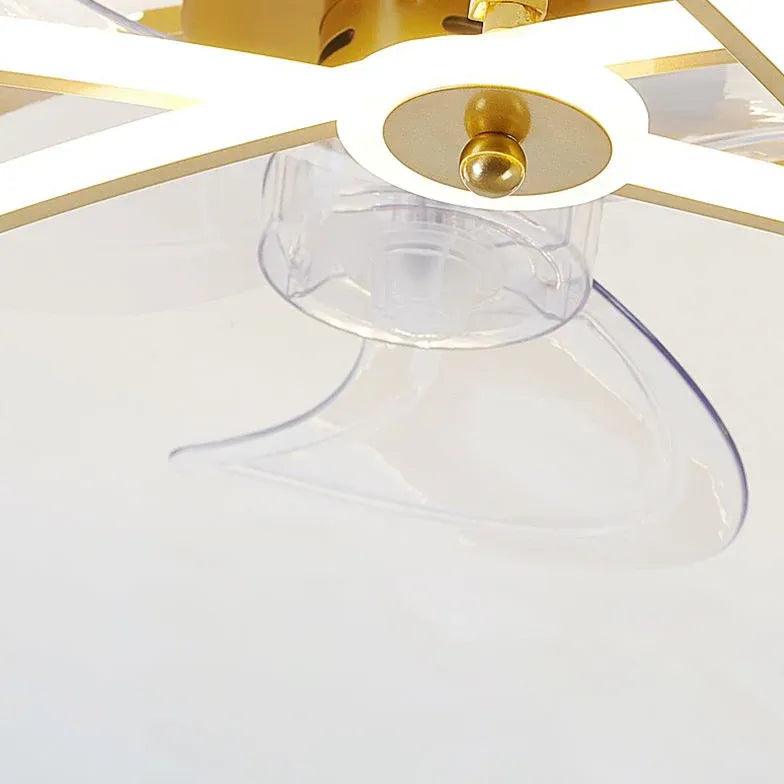 Flower Shaped Gold LED Fan Pendant Light - Clowas