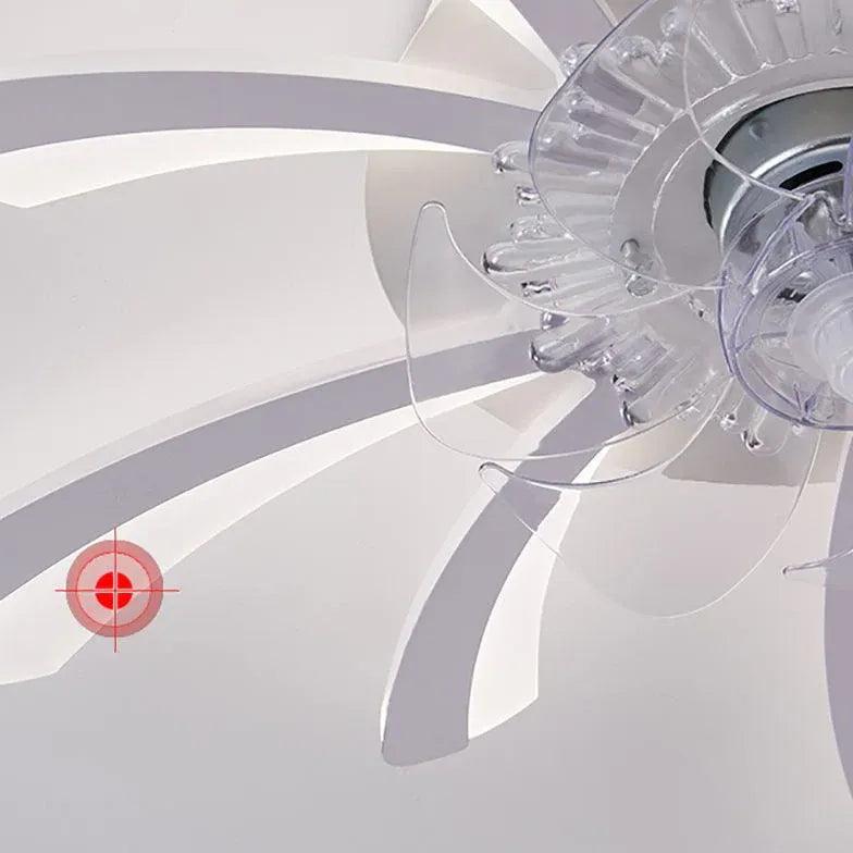 Flower-Shaped White LED Bedroom Ceiling Fan Light - Clowas