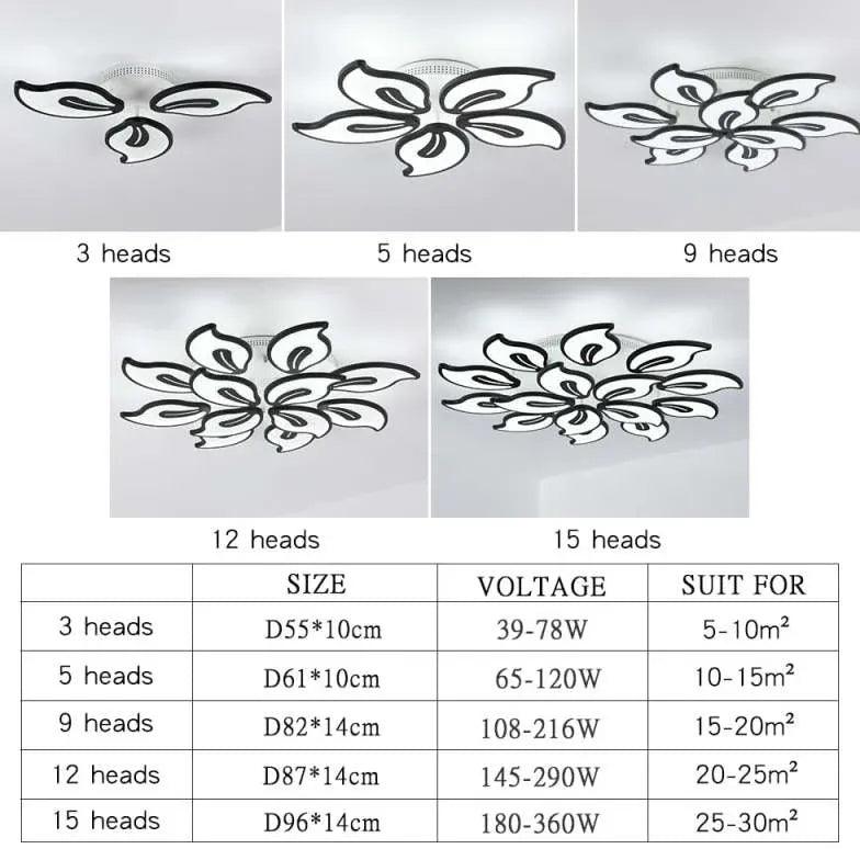 Petal-Shaped Modern Living Room Ceiling Light - Clowas