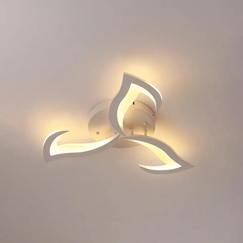 Petal-Shaped White Living Room Ceiling Light - Clowas