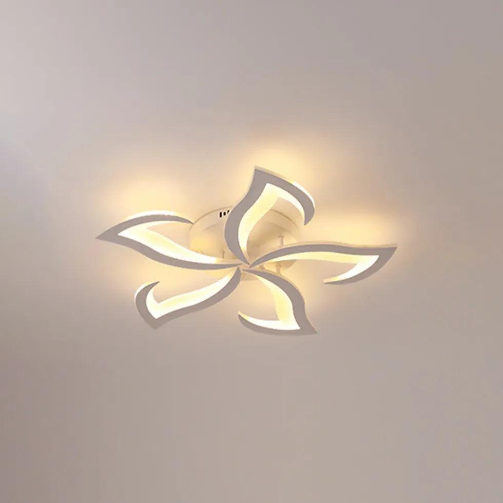 Petal-Shaped White Living Room Ceiling Light - Clowas