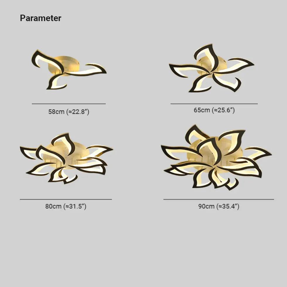 Petal-Shaped White Living Room Ceiling Light - Clowas