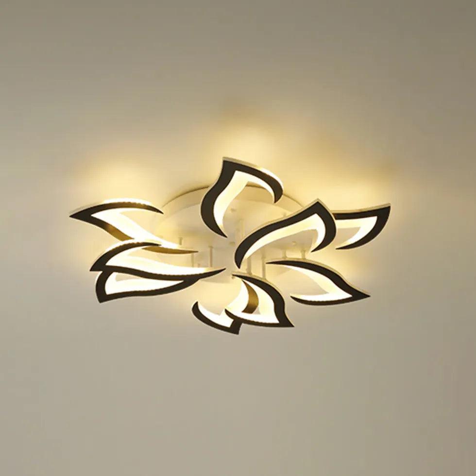 Petal-Shaped White Living Room Ceiling Light - Clowas
