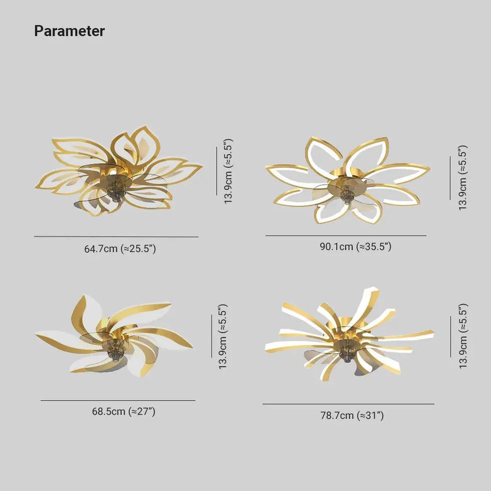 Petal Shape LED Living Room Fan Light - Clowas