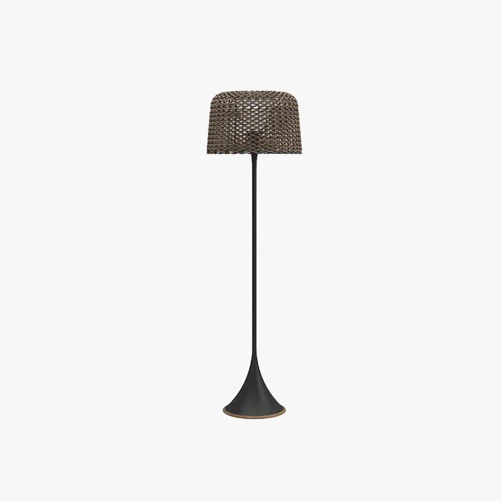 Hand Woven Rattan Outdoor Solar Floor Lamp - Clowas