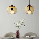 Smoked Glass Pendant Light Nordic Design for Dining Room