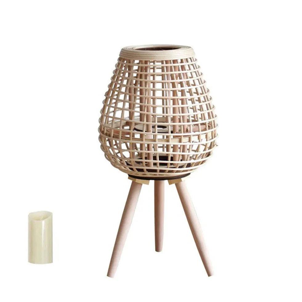 Handheld rattan candle holder outdoor floor lamp - Clowas