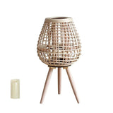 Handheld rattan candle holder outdoor floor lamp - Clowas