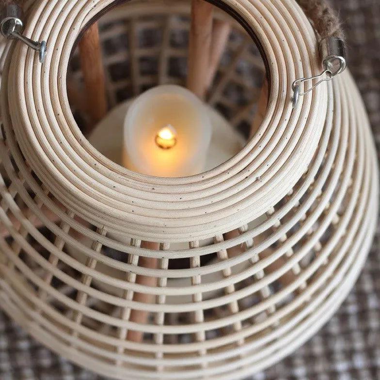 Handheld rattan candle holder outdoor floor lamp - Clowas