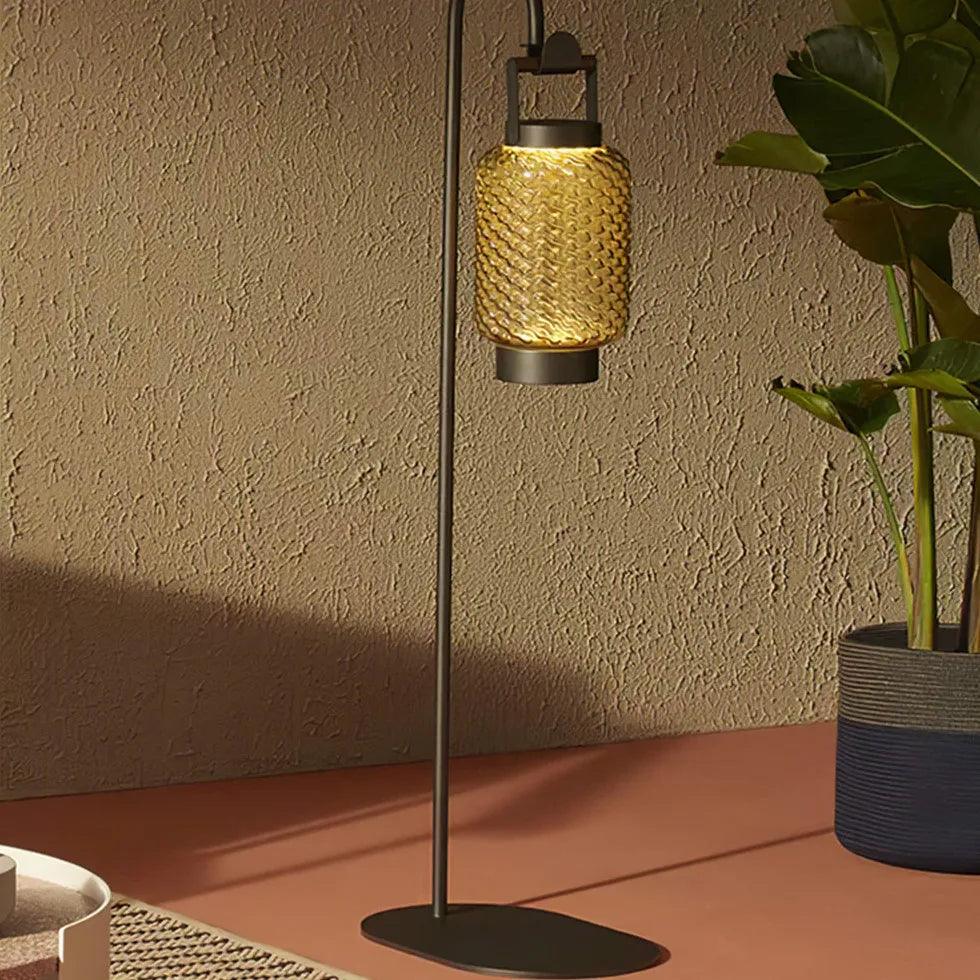 Handle Textured Glass Lantern Outdoor Floor lamps - Clowas