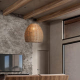 Wabi-Sabi Rattan Pendant Light for Bedroom
