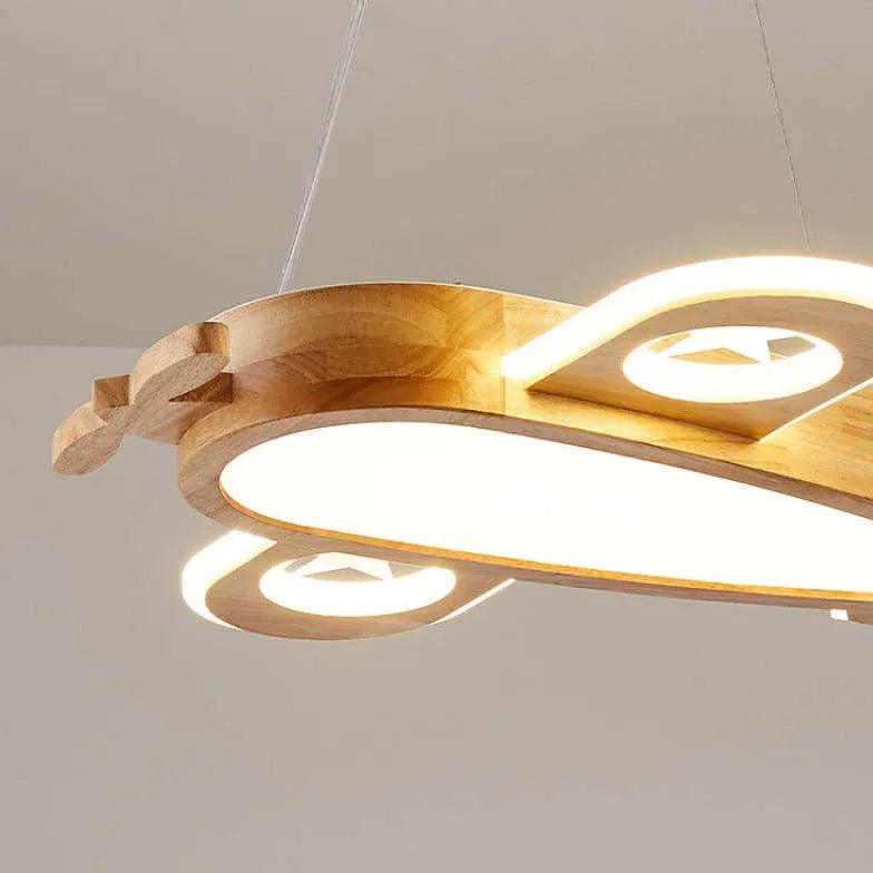 Hanging Aircraft Bedroom Wooden Pendant Light - Clowas
