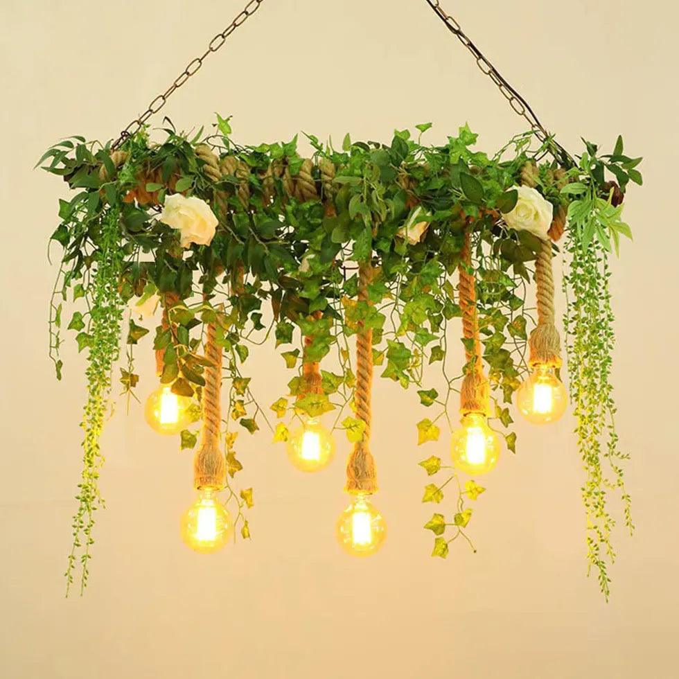 Hanging Plant & Exposed Bulb Decorative Pendant Light - Clowas