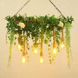 Hanging Plant & Exposed Bulb Decorative Pendant Light - Clowas