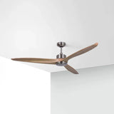 Three-Blade Streamlined Wooden Ceiling Fan Light - Clowas