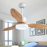 Faux Wood White Bedroom Fan Light - Clowas