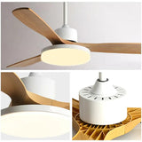 Faux Wood White Bedroom Fan Light - Clowas