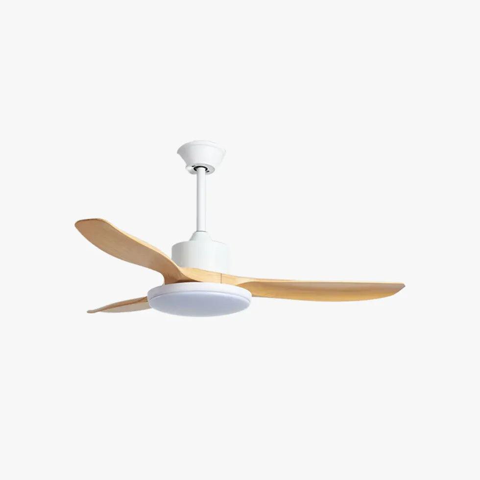 Faux Wood Modern Living Room Fan Light - Clowas